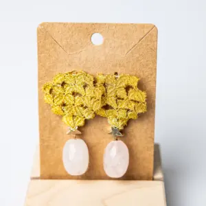 009 Pendientes perla amarillos
