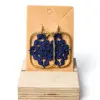 Pendientes rectangulares azul marino