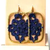 Pendientes rectangulares azul marino