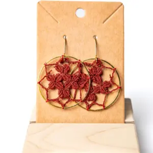 Pendientes circulares granates
