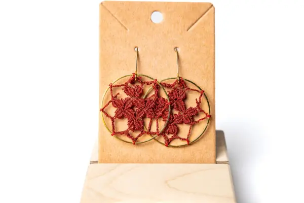 Pendientes circulares granates