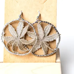 042 Pendientes margarita beige