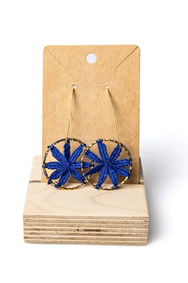 Pendientes margarita azul