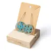 Pendientes circular flores azules