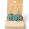 Pendientes circular flores azules
