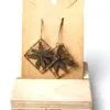 072 Pendientes romboflor marrones