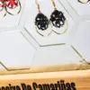 Pendientes hortensia negros