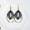 Pendientes en óvalo negros