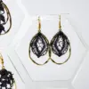 Pendientes en óvalo negros