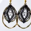 Pendientes en óvalo negros