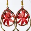 Pendientes margarita granate