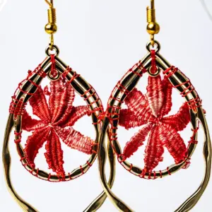 Pendientes margarita granate
