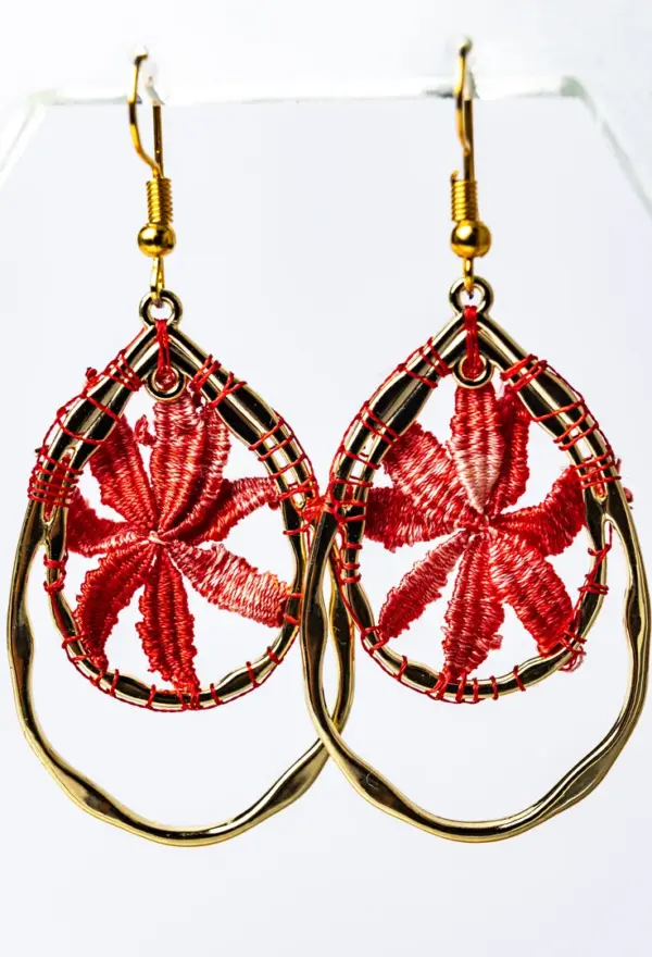 Pendientes margarita granate
