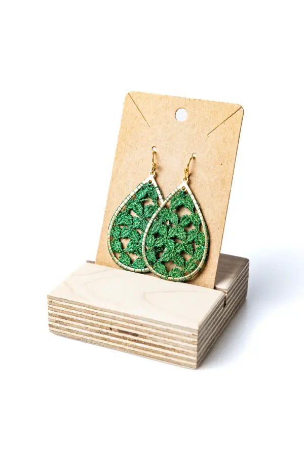 104 Pendientes gota verdes