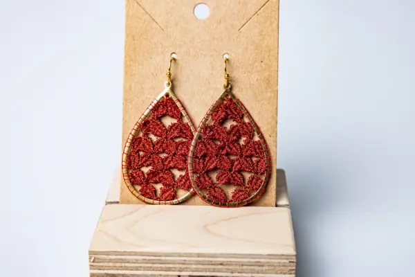 112 Pendientes gota granates