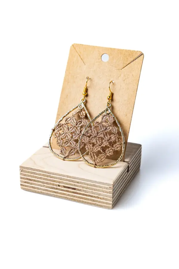 113 Pendientes gota marrones