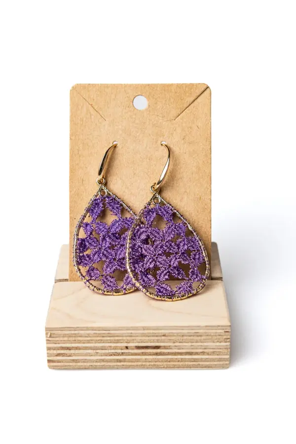 120 Pendientes gota violeta