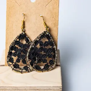 Pendientes  gota negros