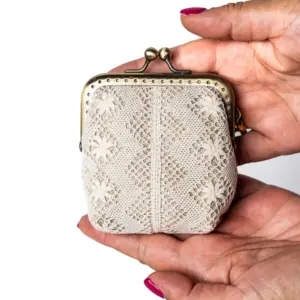 Monedero blanco-beige