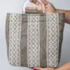 Bolso con cenefas de encaje gallego.