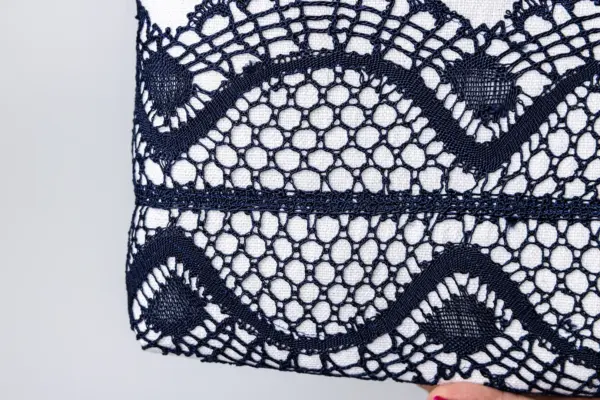 427 Bolso artesanal de encaje de bolillos “Mar”