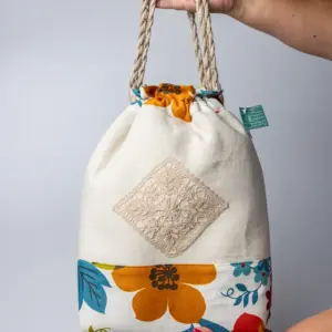 434 Saco Floral “Encaje en Rombo”