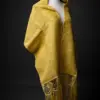Chal Mostaza con Encaje de Camariñas