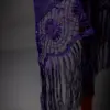 470 Chal Morado con encaje de Camariñas